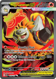 Mega Camerupt ex Ultra Rare card from Mega Evolution Base