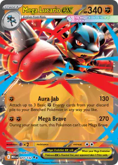 Mega Lucario ex Double Rare card from Mega Evolution Base