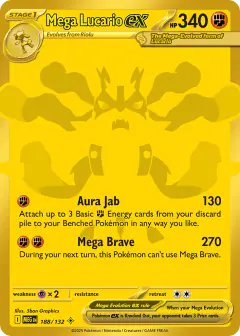 Mega Lucario ex Mega Hyper Rare card from Mega Evolution Base