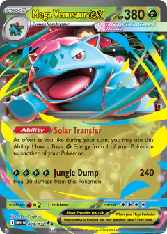 Mega Venusaur ex Double Rare card from Mega Evolution Base