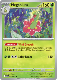 Meganium Rare card from Mega Evolution Base