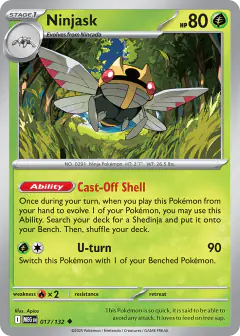 Ninjask Uncommon card from Mega Evolution Base