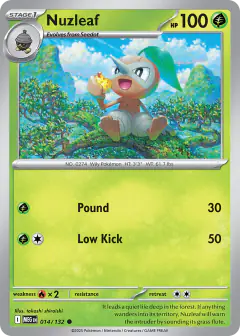 Nuzleaf Common card from Mega Evolution Base