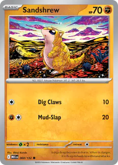 Sandshrew Common card from Mega Evolution Base