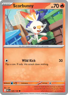 Scorbunny Common card from Mega Evolution Base