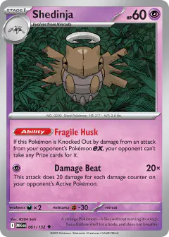 Shedinja Uncommon card from Mega Evolution Base