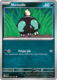 Shroodle Common card from Mega Evolution Base
