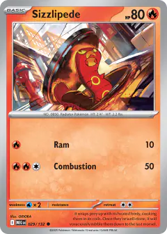 Sizzlipede Common card from Mega Evolution Base