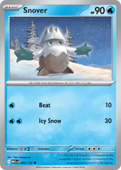 Snover Common card from Mega Evolution Base