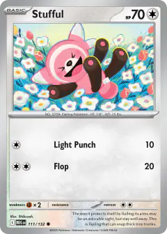 Stufful Common card from Mega Evolution Base
