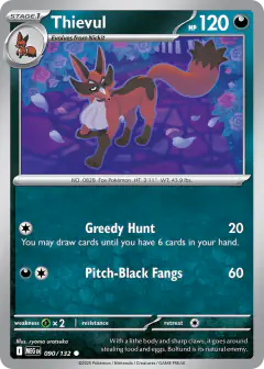 Thievul Common card from Mega Evolution Base
