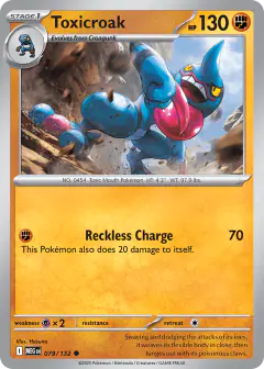Toxicroak Common card from Mega Evolution Base