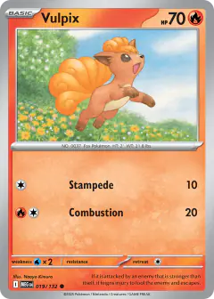 Vulpix Common card from Mega Evolution Base