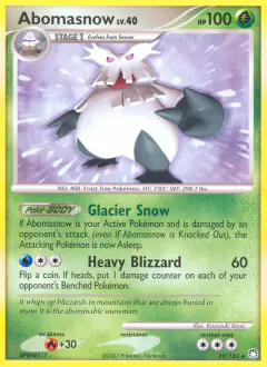 Abomasnow Rare card from Mysterious Treasures