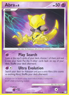 Abra Common card from Mysterious Treasures