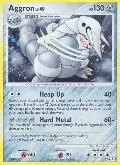 Aggron Rare Holo card from Mysterious Treasures