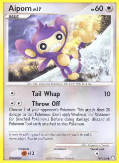 Aipom Common card from Mysterious Treasures