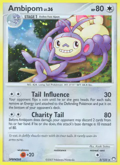 Ambipom Rare Holo card from Mysterious Treasures