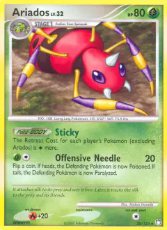 Ariados Rare card from Mysterious Treasures