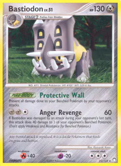 Bastiodon Rare card from Mysterious Treasures