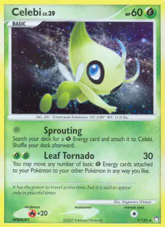 Celebi Rare Holo card from Mysterious Treasures