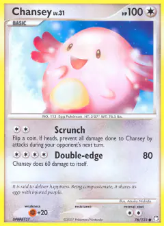 Chansey Common card from Mysterious Treasures