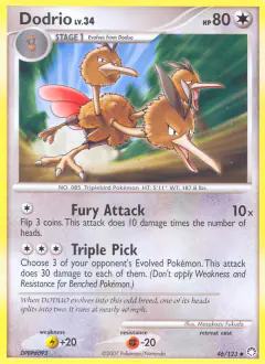 Dodrio Uncommon card from Mysterious Treasures