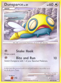 Dunsparce Uncommon card from Mysterious Treasures