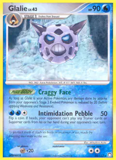 Glalie Rare card from Mysterious Treasures
