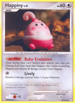 Happiny Uncommon card from Mysterious Treasures