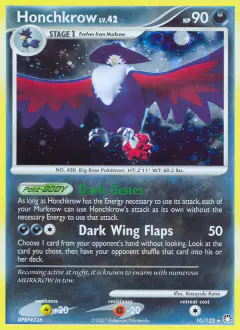 Honchkrow Rare Holo card from Mysterious Treasures