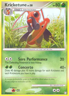 Kricketune Rare card from Mysterious Treasures