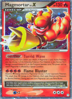 Magmortar LV.X Rare Holo LV.X card from Mysterious Treasures
