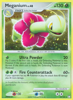Meganium Rare Holo card from Mysterious Treasures