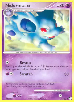 Nidorina Uncommon card from Mysterious Treasures
