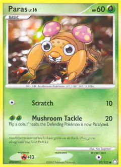 Paras Common card from Mysterious Treasures