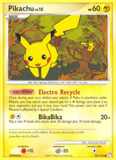 Pikachu Common card from Mysterious Treasures