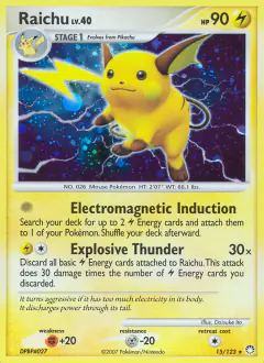 Raichu Rare Holo card from Mysterious Treasures
