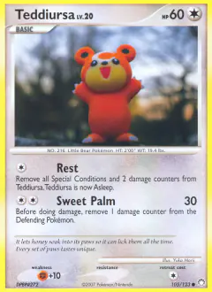 Teddiursa Common card from Mysterious Treasures