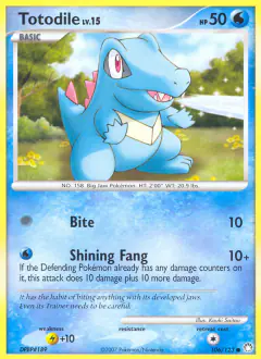 Totodile Common card from Mysterious Treasures