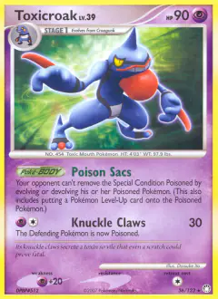 Toxicroak Rare card from Mysterious Treasures