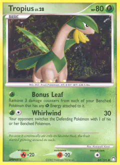 Tropius Uncommon card from Mysterious Treasures
