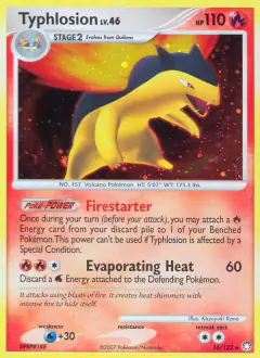 Typhlosion Rare Holo card from Mysterious Treasures