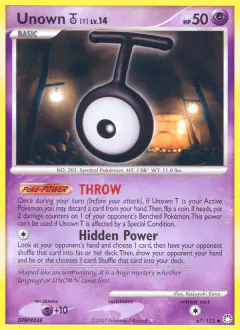 Unown [T] Uncommon card from Mysterious Treasures