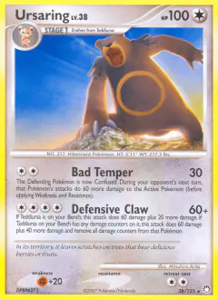 Ursaring Rare card from Mysterious Treasures