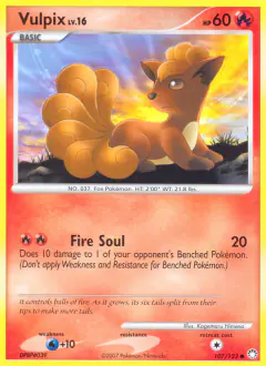 Vulpix Common card from Mysterious Treasures