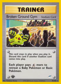 Broken Ground Gym Rare card from Neo Destiny