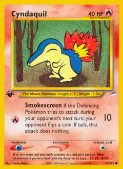 Cyndaquil Common card from Neo Destiny