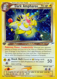 Dark Ampharos Rare Holo card from Neo Destiny