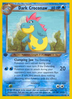 Dark Croconaw Uncommon card from Neo Destiny